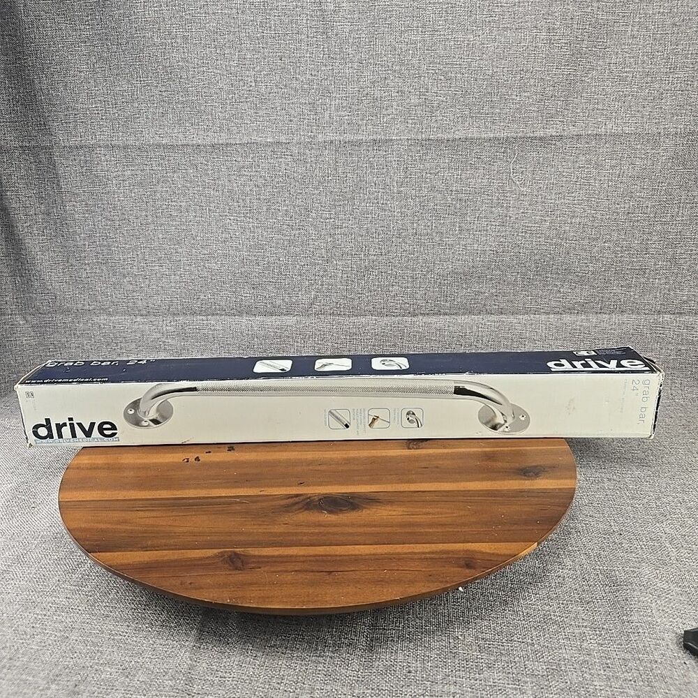 Drive Silver Chrome Knurled Steel Wall Grab Bar 24" L 12124-3 New‎ Open Box